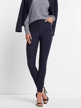 Express Navy Slim Ponte Ankle Pants - Women